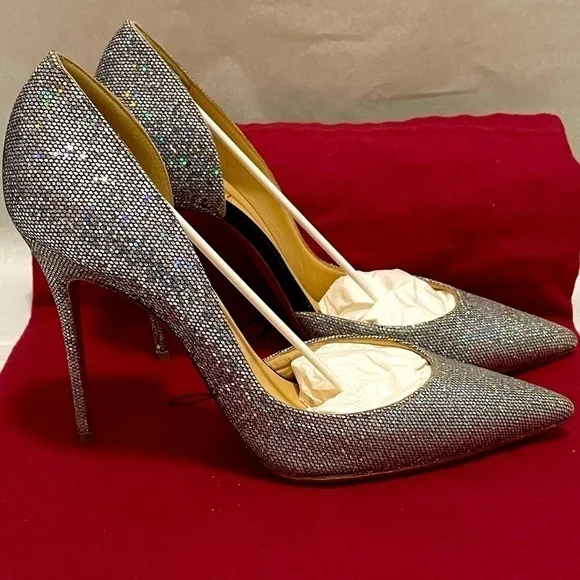 Christian Louboutin iconic ‘Iriza’ starburst discoball glitter Holo 100mm EU38 - Picture 6 of 10